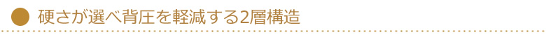 硬さが選べ背圧を軽減する２層構造