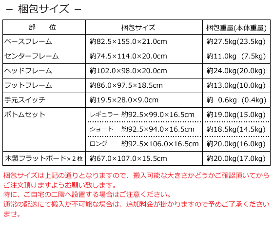 ラフィオ（rafio）背上げ1モーター ベーシックベッド 木製フラットボード ベッド本体のみ バッテリー付き寸法図