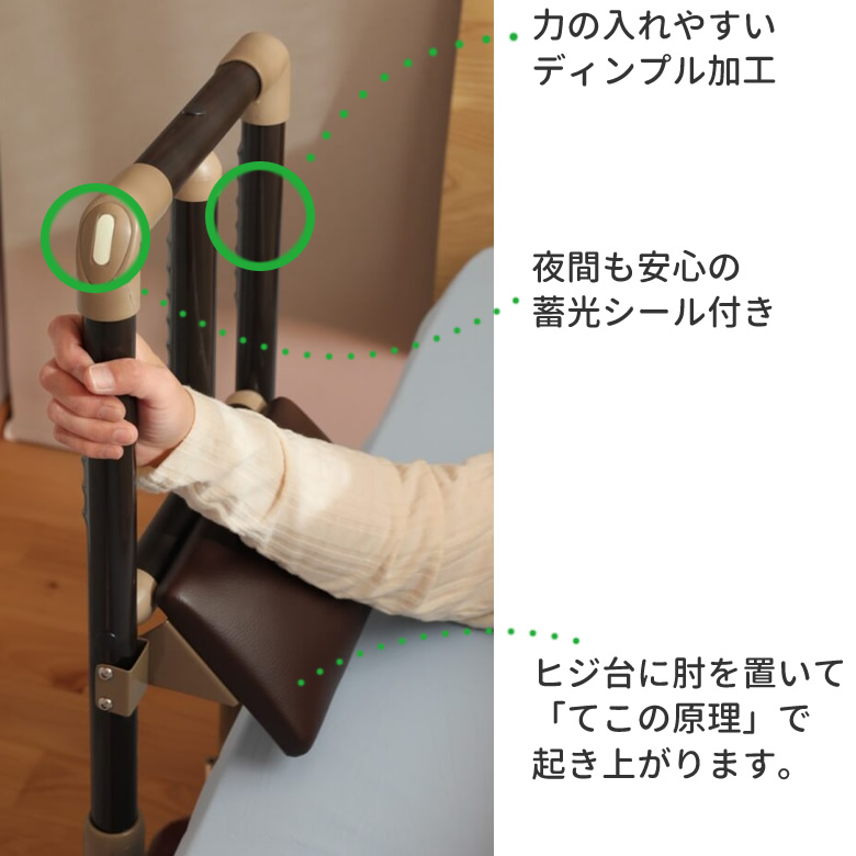 EAS009ヒジ台付き 置き型手すり オキルンバー360