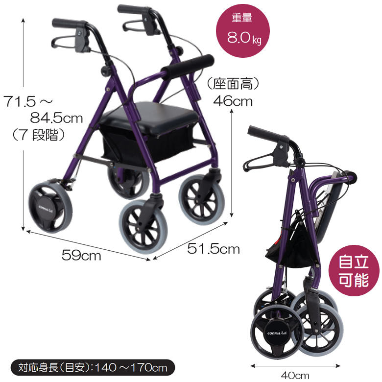 117157__117158歩行車 ハッピーIIIミニ 抑速ブレーキ2