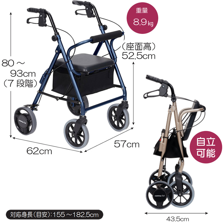 歩行車 ハッピーⅢ 抑速ブレーキ2 竹虎 117155 117156 商品詳細｜介護
