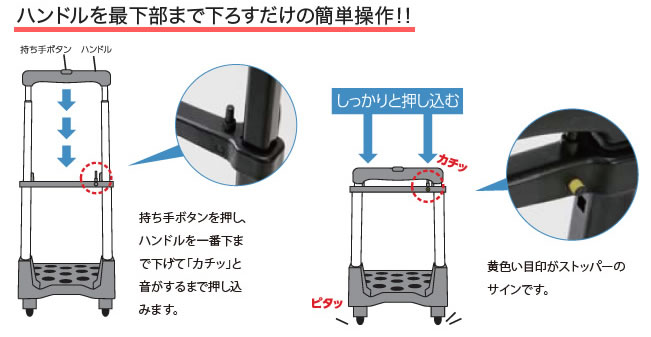 ハンドルを最下部まで下ろすだけの簡単操作！！