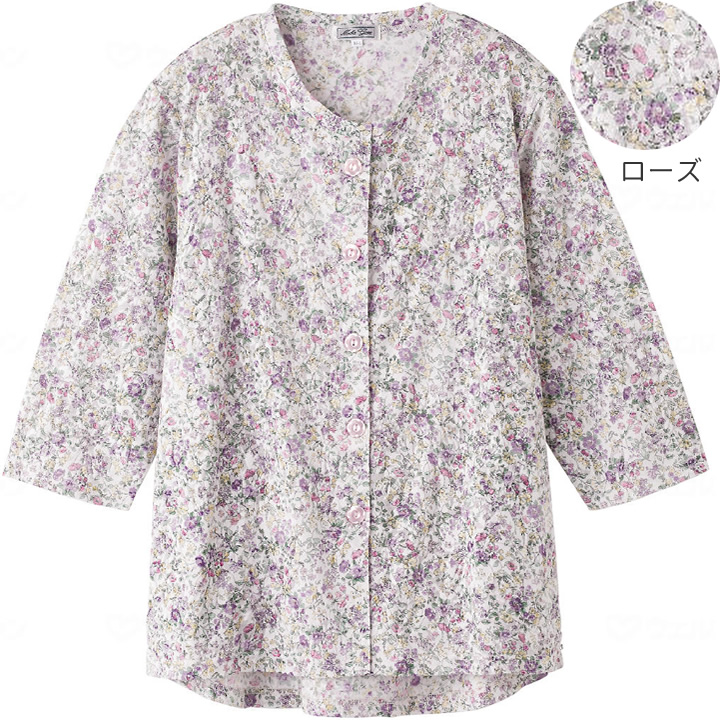 820626-01__820626-21__820626-11カット7分袖 マグネット釦 カーディガン 指先ストレッチ