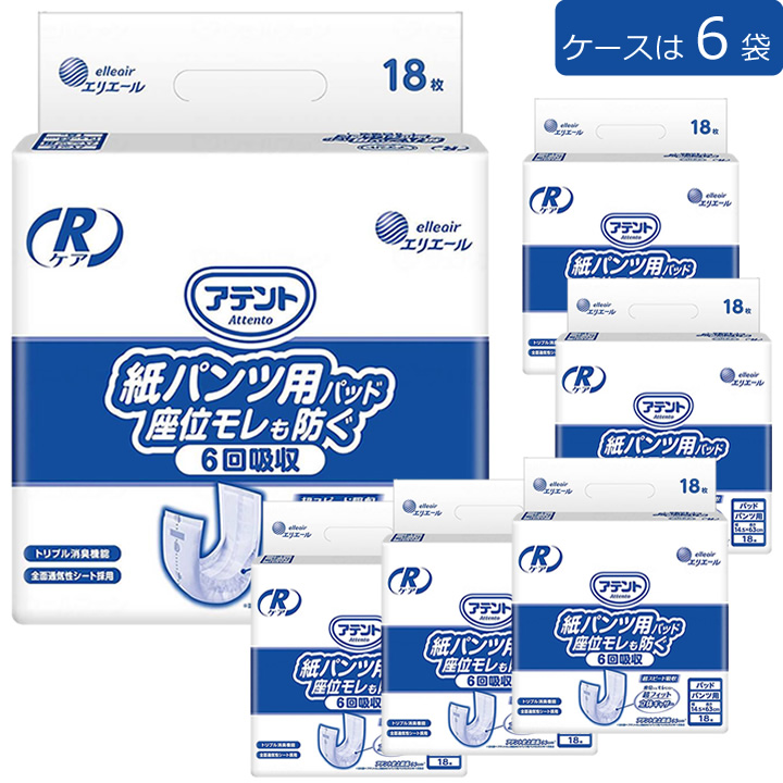 21001054アテント Rケア 紙パンツ用パッド座位モレも防ぐ 6回吸収 業務用
