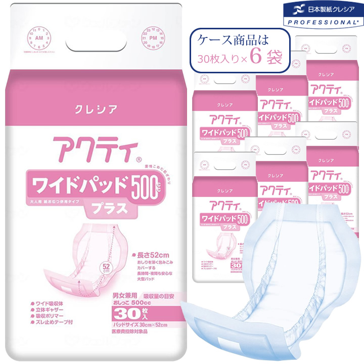 アクティ ワイドパッド 500プラス 30枚 日本製紙クレシア 84459 商品