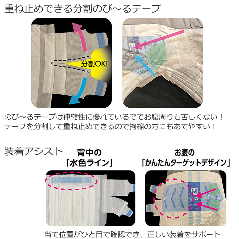 54753→52423ライフリー のびーるフィット テープ止め 業務用 Mサイズ