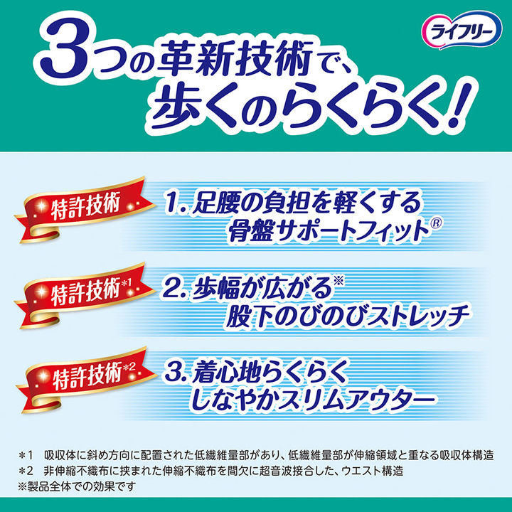 58366歩くのらくらくうす型パンツ 4回 男女共用 外側のおむつ パンツタイプ