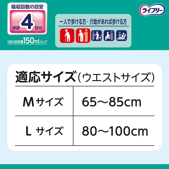 58366歩くのらくらくうす型パンツ 4回 男女共用 外側のおむつ パンツタイプ