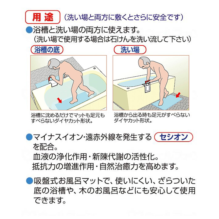 すべり止めマット ダイヤタッチ Sサイズ 長さ 40cm 滑り止めお風呂