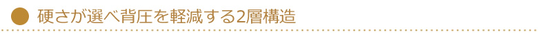 硬さが選べ背圧を軽減する2層構造