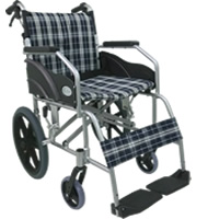 CUKY-270-B カスタマ アルミ製介助式車椅子痛くならない～す（青