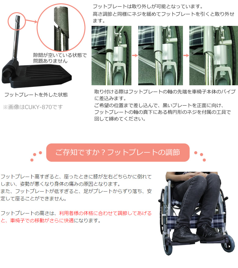 フットプレートの取付け