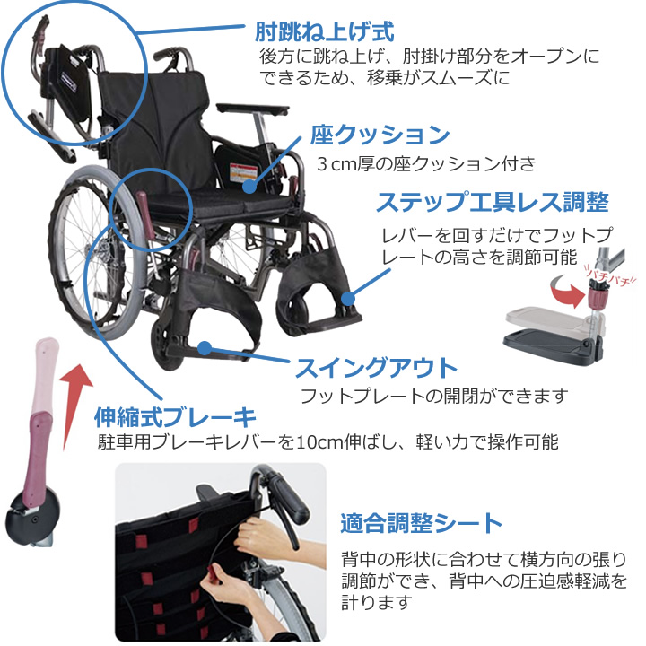 KMD-C22-40-M__KMD-C22-40-H__KMD-C22-40-SHモダンシリーズ Cスタイル(C-Style) 多機能タイプ 自走用 中床タイプ高床タイプ