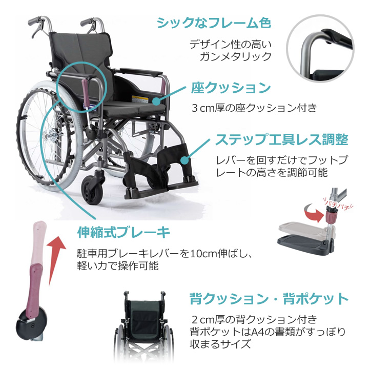 柔らかな質感の 車椅子 カワムラサイクル KMD-A22-40 42 -M H SH 自走式 Modern-Astyle  smaksangtimur-jkt.sch.id
